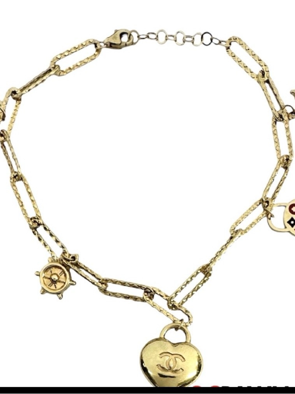 14k solid gold  inspired charm bracelet or Anklet adjustable size